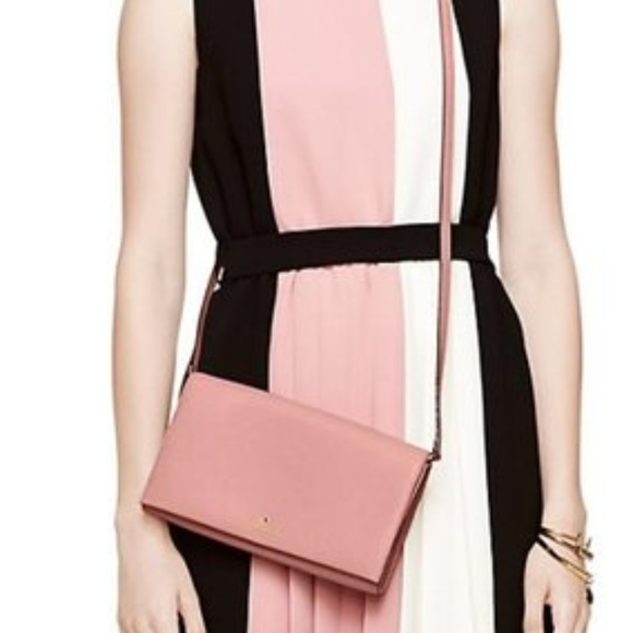 kate spade Handbags - Kate Spade Pale Pink Leather Clutch Cross Body